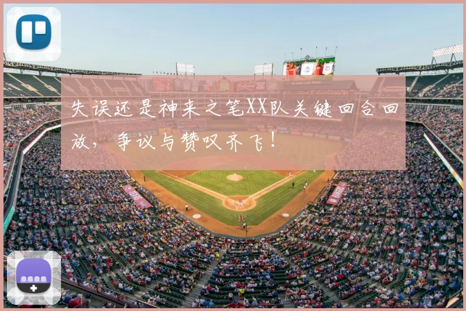 失误还是神来之笔XX队关键回合回放,争议与赞叹齐飞!